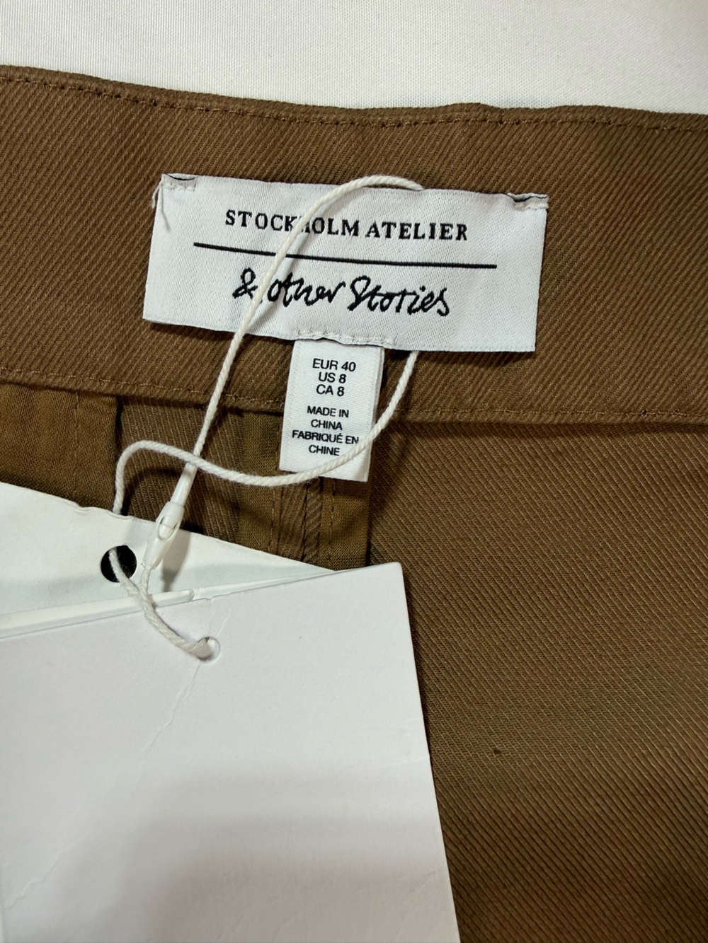 STOCKHOLM ATELIER & OTHER STORIES Brown side stripe High-Rise pants size 8 - Picture 12 of 16